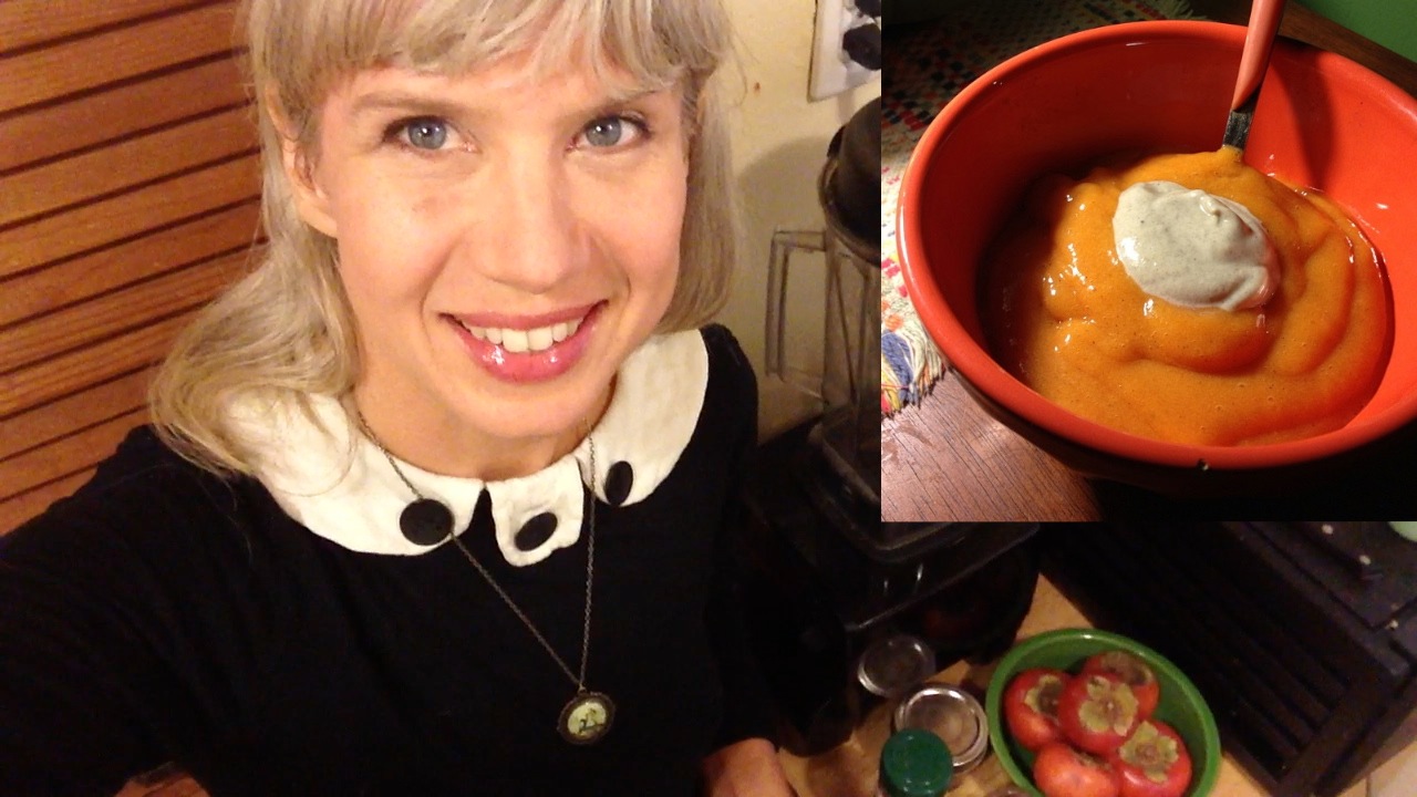 Raw Vegan Persimmon Pudding Recipe Demo