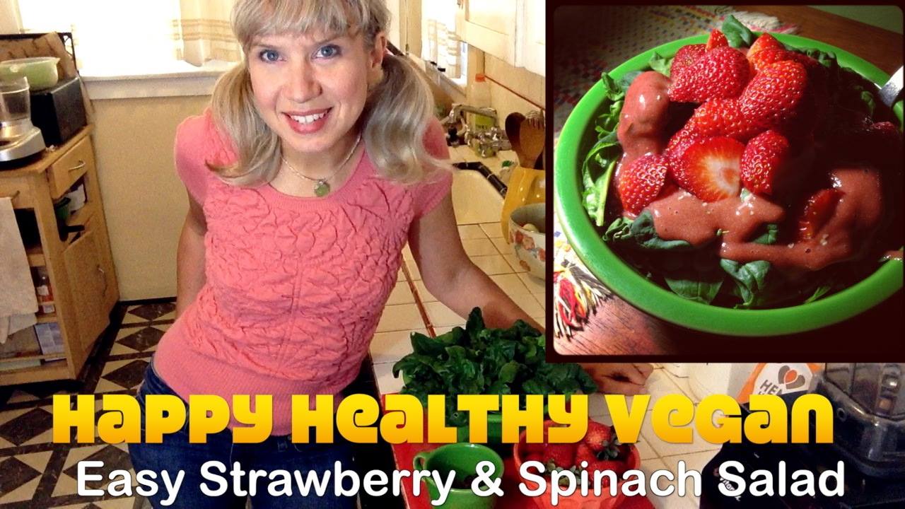 Strawberry Spinach Salad Demo [Oil Free Vegan Recipe]