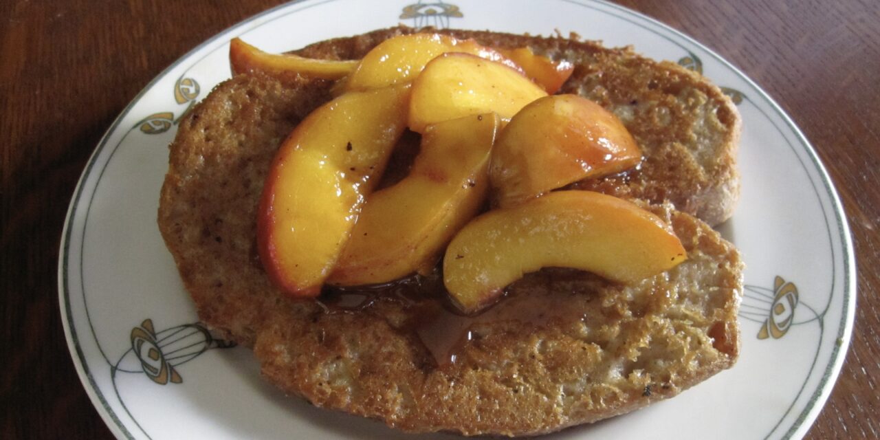 Vegan French Toast with Carmelized Peaches Recipe