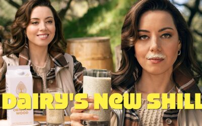 Aubrey Plaza Paid By Dairy Industry for ‘Wood Milk’ Ad